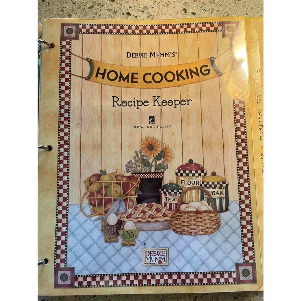 Debbie Mumm Home Cooking Recipe Keeper Binder Notepad Magnets Country Farmhouse